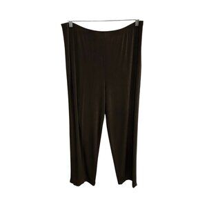 Citiknits Elastic Waist Pull On Pants Brown Sz XL Straight Leg Contemporary